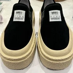 スニーカー MM6 Maison Margiela SLIP-ON SNEAKERS Black Platform Slip-On Sneakers by MM6 Maison Margiela on Sale